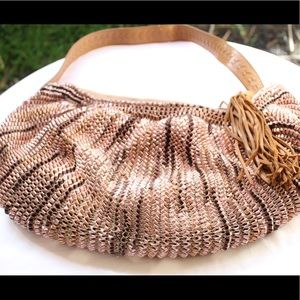 Diane Von Furstenberg woven leather Stephanie Hobo